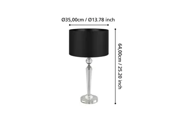 Bordlampe Eglo Pasiano 1 Klar/Svart - Belysning - Innendørsbelysning & Lamper - Soveromslampe - Sengelamper - Nattbordslampe stående