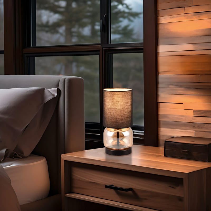 Bordlampe Elio - Matt svart/amber - Belysning - Innendørsbelysning & Lamper - Soveromslampe - Sengelamper - Nattbordslampe stående