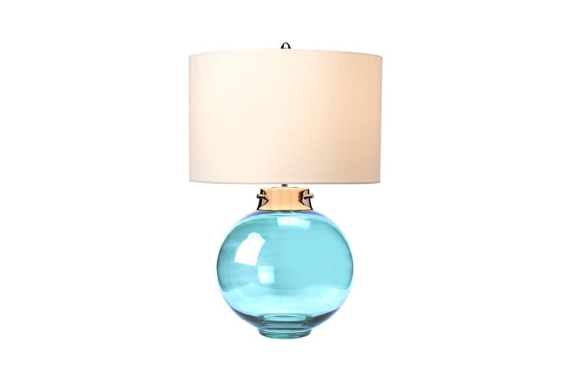 Bordlampe Elstead Lighting Kara Polert nikkel - Blått glass - Polert nikkel - Blått glass - Belysning - Innendørsbelysning & Lamper - Soveromslampe - Sengelamper - Nattbordslampe stående