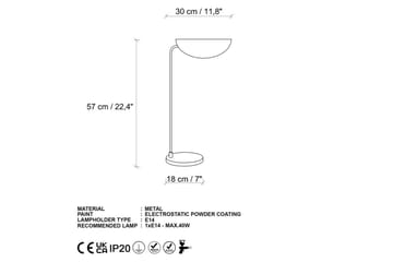 Bordlampe Hjørne Svart - Svart - Belysning - Innendørsbelysning & Lamper - Soveromslampe - Sengelamper - Nattbordslampe stående