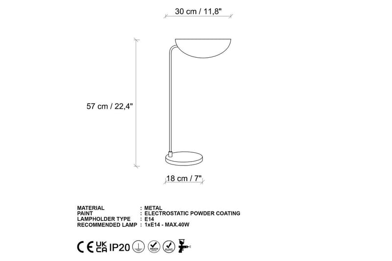 Bordlampe Hjørne Svart - Svart - Belysning - Innendørsbelysning & Lamper - Soveromslampe - Sengelamper - Nattbordslampe stående