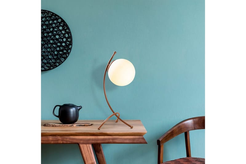 Bordlampe Melra Hvit / Kobber - Hvit / Kobber - Belysning - Innendørsbelysning & Lamper - Soveromslampe - Sengelamper - Nattbordslampe stående