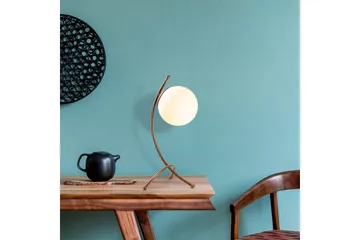 Bordlampe Melra Hvit / Kobber - Hvit / Kobber - Belysning - Innendørsbelysning & Lamper - Soveromslampe - Sengelamper - Nattbordslampe stående