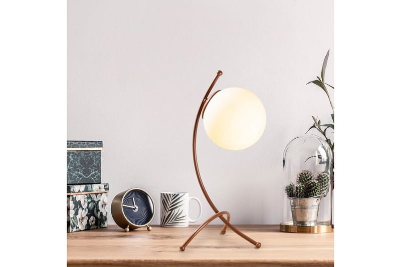 Bordlampe Melra Hvit / Kobber - Hvit / Kobber - Belysning - Innendørsbelysning & Lamper - Soveromslampe - Sengelamper - Nattbordslampe stående