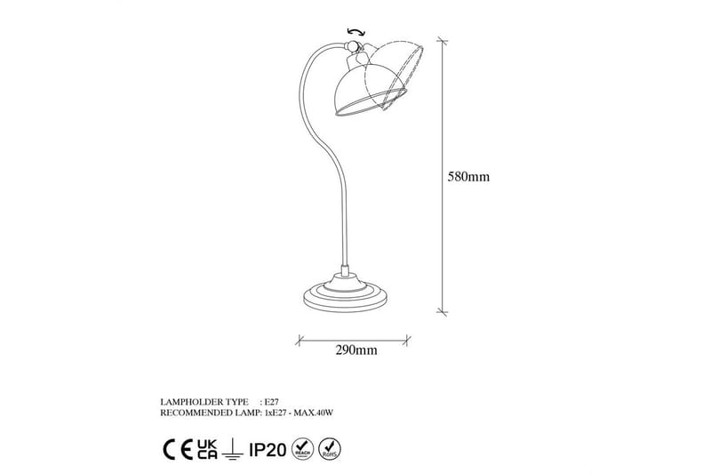 Bordlampe Moonridge Gull - Gull - Belysning - Innendørsbelysning & Lamper - Soveromslampe - Sengelamper - Nattbordslampe stående