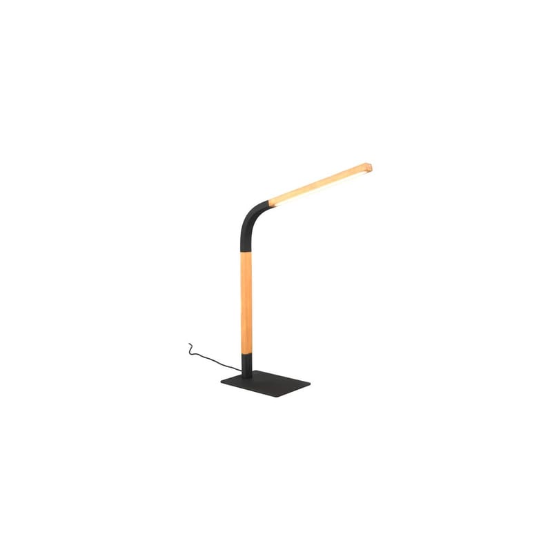 Bordlampe Norris, Matt svart/tre