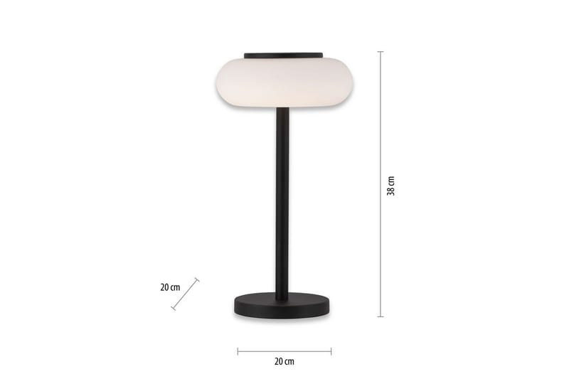 Bordlampe Q-Etienne - 20x38x20 cm - Belysning - Innendørsbelysning & Lamper - Soveromslampe - Sengelamper - Nattbordslampe stående