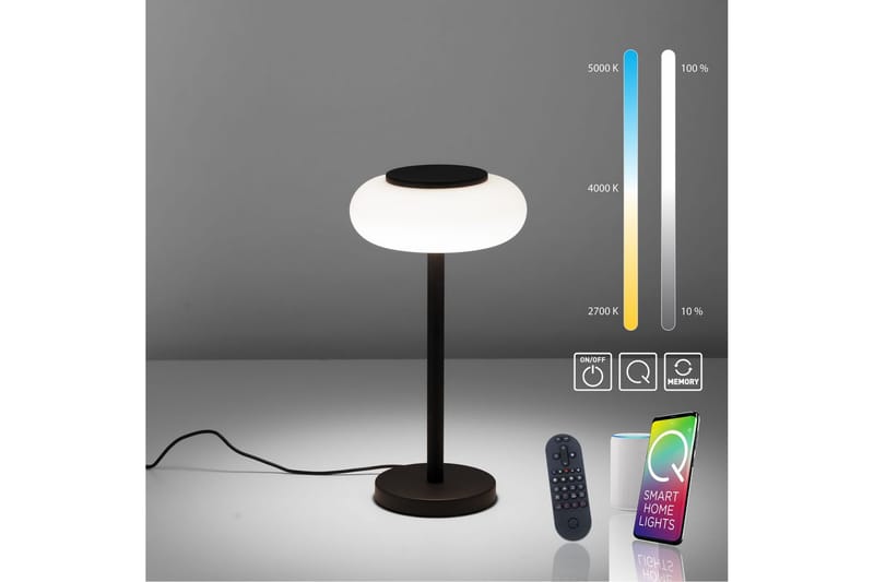 Bordlampe Q-Etienne - 20x38x20 cm - Belysning - Innendørsbelysning & Lamper - Soveromslampe - Sengelamper - Nattbordslampe stående