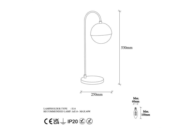 Bordlampe Soona Gull - Gull - Belysning - Innendørsbelysning & Lamper - Soveromslampe - Sengelamper - Nattbordslampe stående