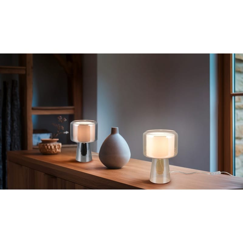 Bordlampe TRIO Rocka - Rav - Belysning - Innendørsbelysning & Lamper - Soveromslampe - Sengelamper - Nattbordslampe stående