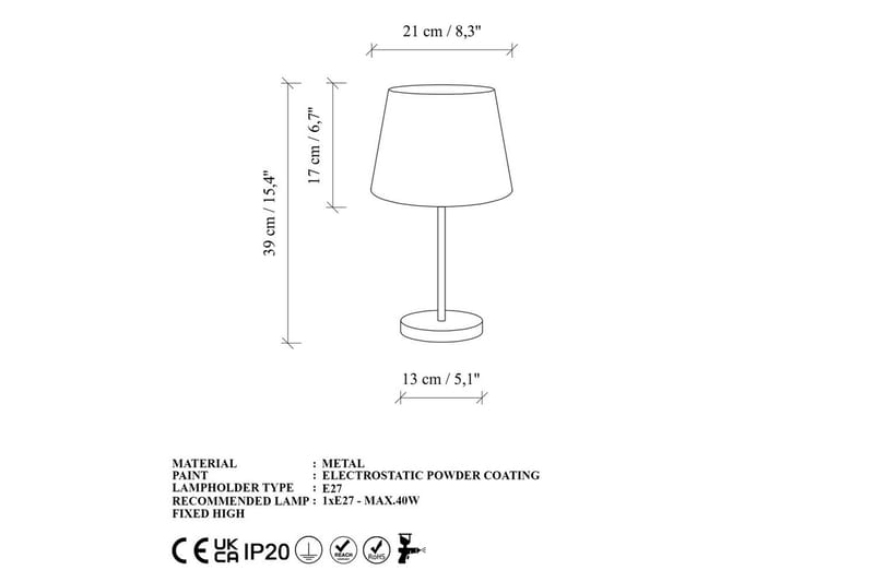 Bordlampesett (2 deler) Jaspal Antikk - Antikk - Belysning - Innendørsbelysning & Lamper - Soveromslampe - Sengelamper - Nattbordslampe stående