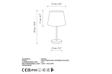 Bordlampesett (2 deler) Jaspal Antikk / Hvit - Antikk / Hvit - Belysning - Innendørsbelysning & Lamper - Soveromslampe - Sengelamper - Nattbordslampe stående