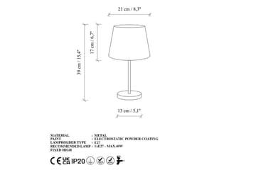 Bordlampesett (2 deler) Jaspal Antikk / Hvit - Antikk / Hvit - Belysning - Innendørsbelysning & Lamper - Soveromslampe - Sengelamper - Nattbordslampe stående
