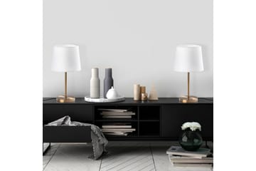 Bordlampesett (2 deler) Jaspal Antikk / Hvit - Antikk / Hvit - Belysning - Innendørsbelysning & Lamper - Soveromslampe - Sengelamper - Nattbordslampe stående
