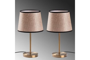 Bordlampesett (2 deler) Jaspal Antikk / Svart - Antikk / Svart - Belysning - Innendørsbelysning & Lamper - Soveromslampe - Sengelamper - Nattbordslampe stående
