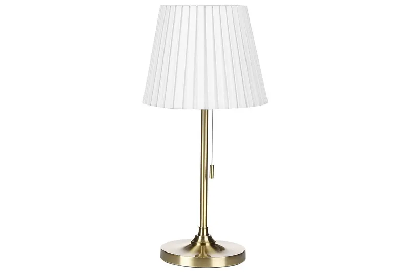 Bordslampa Mässing, Vit