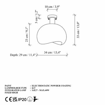 Corlinor bordlampe 34 cm - Hvit - Belysning - Innendørsbelysning & Lamper - Soveromslampe - Sengelamper - Nattbordslampe stående