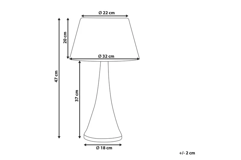 Dalino Bordlampe 47 cm E27 - Svart - Belysning - Innendørsbelysning & Lamper - Soveromslampe - Sengelamper - Nattbordslampe stående