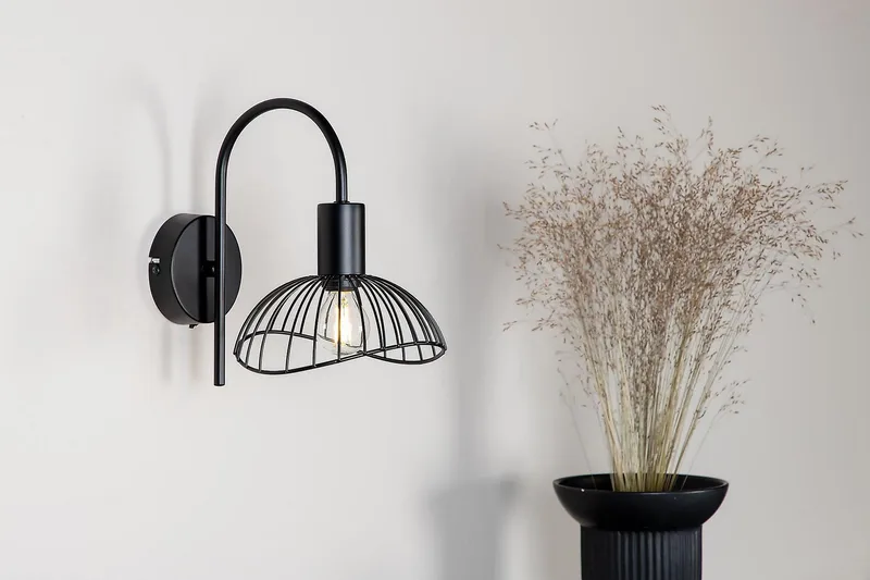 Elsa Vegglampe Dimbar LED Stor - Sort - Belysning - Innendørsbelysning & Lamper - Soveromslampe - Sengelamper - Sengelampe vegg