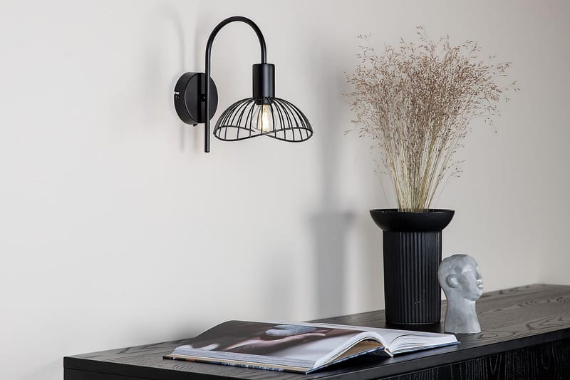 Elsa Vegglampe Dimbar LED Stor - Sort - Belysning - Innendørsbelysning & Lamper - Soveromslampe - Sengelamper - Sengelampe vegg