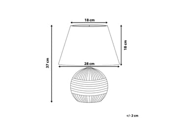 Evarado Bordlampe 37 cm E27 - Beige/Kremhvit - Belysning - Innendørsbelysning & Lamper - Soveromslampe - Sengelamper - Nattbordslampe stående