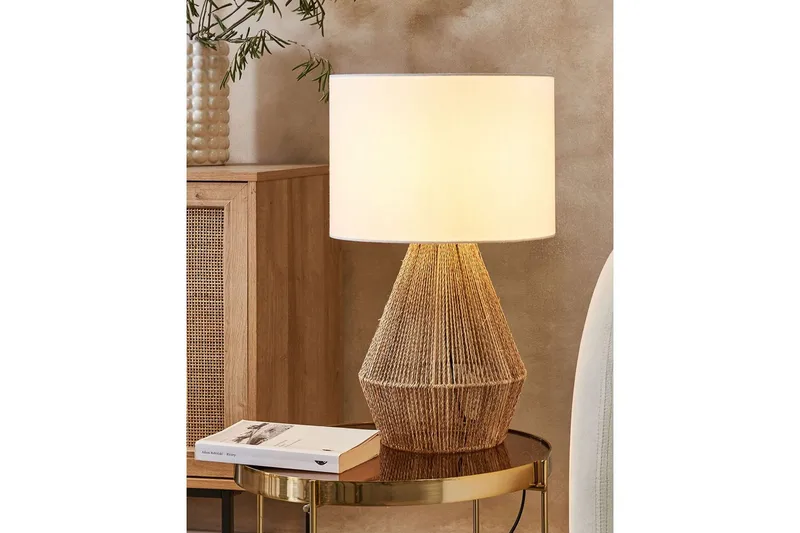 Kafelaina Bordlampe 52 cm E27 - Natur/Hvit - Belysning - Innendørsbelysning & Lamper - Soveromslampe - Sengelamper - Nattbordslampe stående