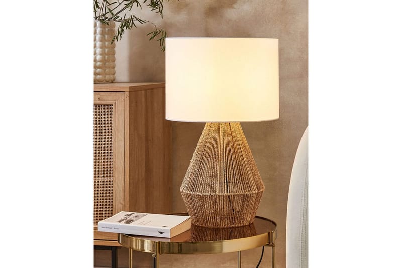 Kafelaina Bordlampe 52 cm E27 - Natur/Hvit - Belysning - Innendørsbelysning & Lamper - Soveromslampe - Sengelamper - Nattbordslampe stående