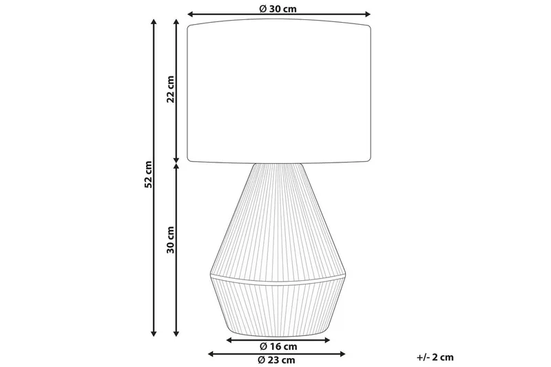 Kafelaina Bordlampe 52 cm E27 - Natur/Hvit - Belysning - Innendørsbelysning & Lamper - Soveromslampe - Sengelamper - Nattbordslampe stående