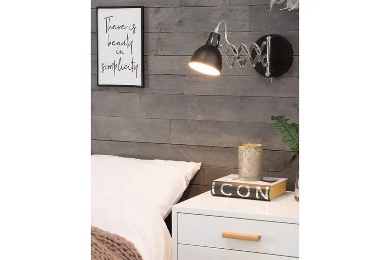 Klarve Vegglampe E14 - Svart - Belysning - Innendørsbelysning & Lamper - Soveromslampe - Sengelamper - Sengelampe vegg