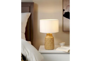 Koronis Bordlampe 43 cm E27 - Beige/Hvit - Belysning - Innendørsbelysning & Lamper - Soveromslampe - Sengelamper - Nattbordslampe stående