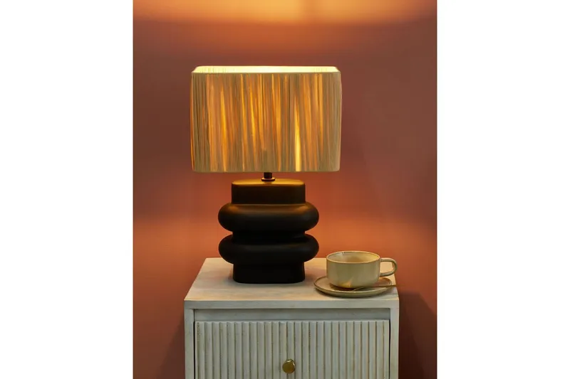 Kulsa Bordlampe 42 cm E27 - Svart/Natur - Belysning - Innendørsbelysning & Lamper - Soveromslampe - Sengelamper - Nattbordslampe stående