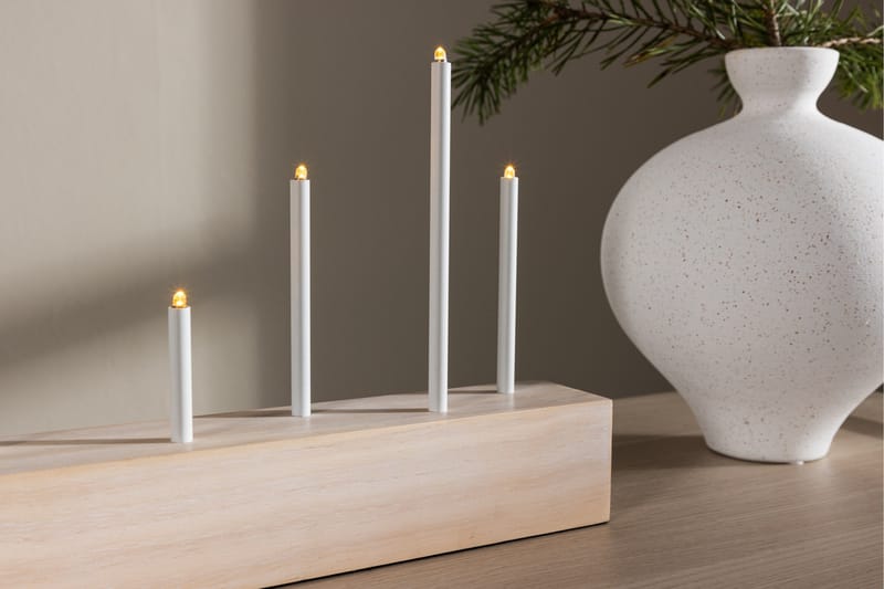 Kungsberget Adventsstake 24 cm - Whitewash - Belysning - Innendørsbelysning & Lamper - Soveromslampe - Sengelamper - Nattbordslampe stående