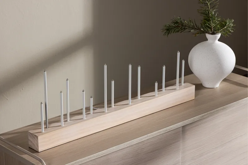 Kungsberget Adventsstake 24 cm - Whitewash - Belysning - Innendørsbelysning & Lamper - Soveromslampe - Sengelamper - Nattbordslampe stående