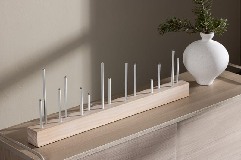 Kungsberget Adventsstake 24 cm - Whitewash - Belysning - Innendørsbelysning & Lamper - Soveromslampe - Sengelamper - Nattbordslampe stående