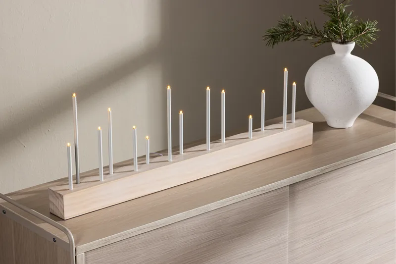 Kungsberget Adventsstake 24 cm - Whitewash - Belysning - Innendørsbelysning & Lamper - Soveromslampe - Sengelamper - Nattbordslampe stående