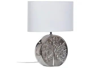 Lenkher Bordlampe 48 cm E27 - Sølv/Hvit - Belysning - Innendørsbelysning & Lamper - Soveromslampe - Sengelamper - Nattbordslampe stående