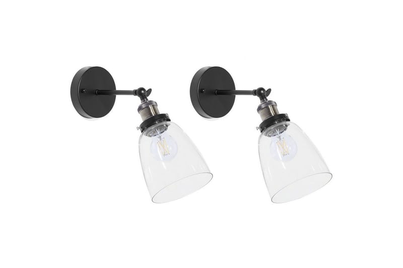 Lovataia Vegglampe 2 stk E27, Svart