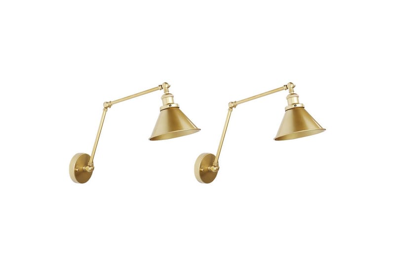 Narve Vegglampe 2 stk E27 - Gull - Belysning - Innendørsbelysning & Lamper - Soveromslampe - Sengelamper - Sengelampe vegg
