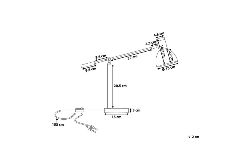 Bordlampe Peckos 15 cm - Hvit - Bordlampe - Vinduslampe på fot - Lamper gang - Nattbordslampe stående - Vinduslampe