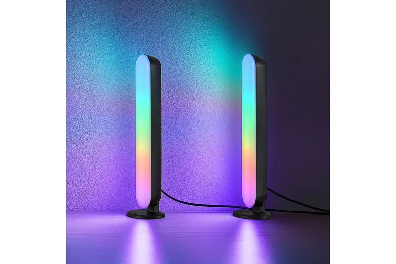 Trio Lighting Game LED Bordlampe 2-pack Svart RGB - Belysning - Innendørsbelysning & Lamper - Soveromslampe - Sengelamper - Nattbordslampe stående
