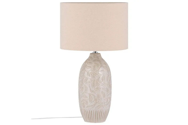 Salza Bordlampe 57 cm E27 - Beige - Belysning - Innendørsbelysning & Lamper - Soveromslampe - Sengelamper - Nattbordslampe stående