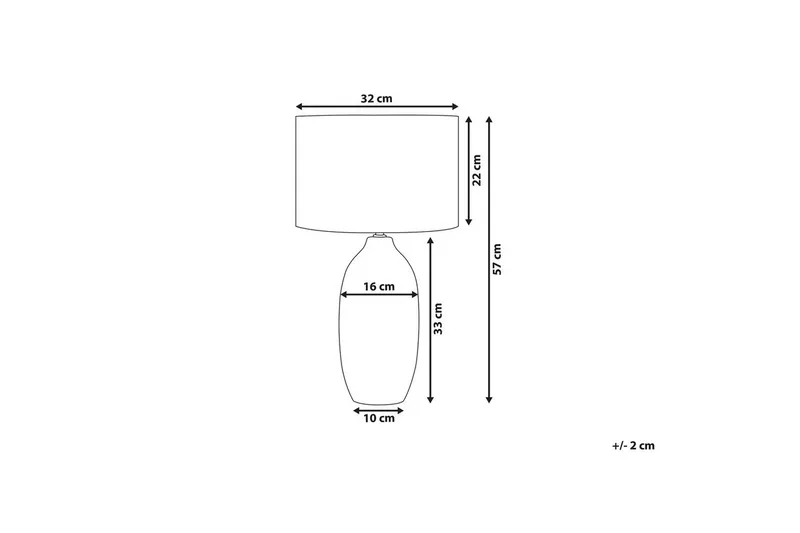 Salza Bordlampe 57 cm E27 - Beige - Belysning - Innendørsbelysning & Lamper - Soveromslampe - Sengelamper - Nattbordslampe stående