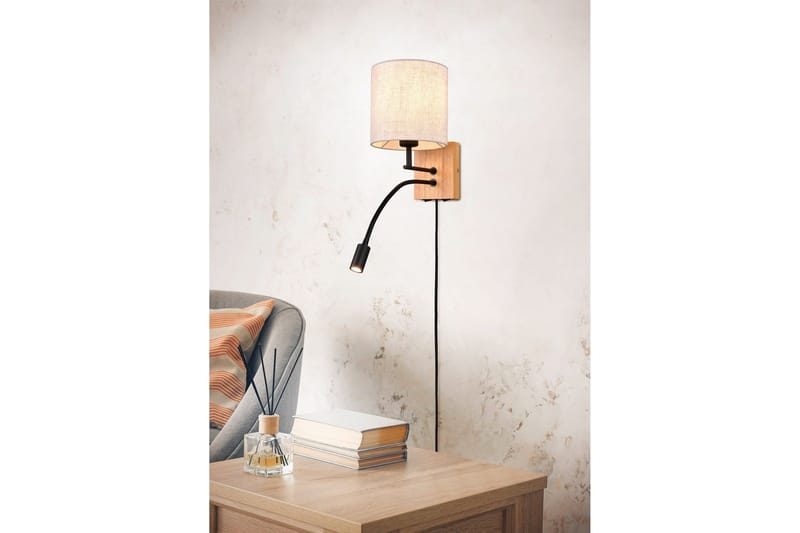 Trio Lighting Nilam Vegglampe m. Leselampe 18 cm LED + E27 tre - Belysning - Innendørsbelysning & Lamper - Soveromslampe - Sengelamper - Sengelampe vegg