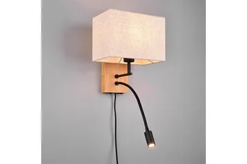 Trio Lighting Nilam Vegglampe med leselampe 25 cm LED + E27 tre - Belysning - Innendørsbelysning & Lamper - Soveromslampe - Sengelamper - Sengelampe vegg
