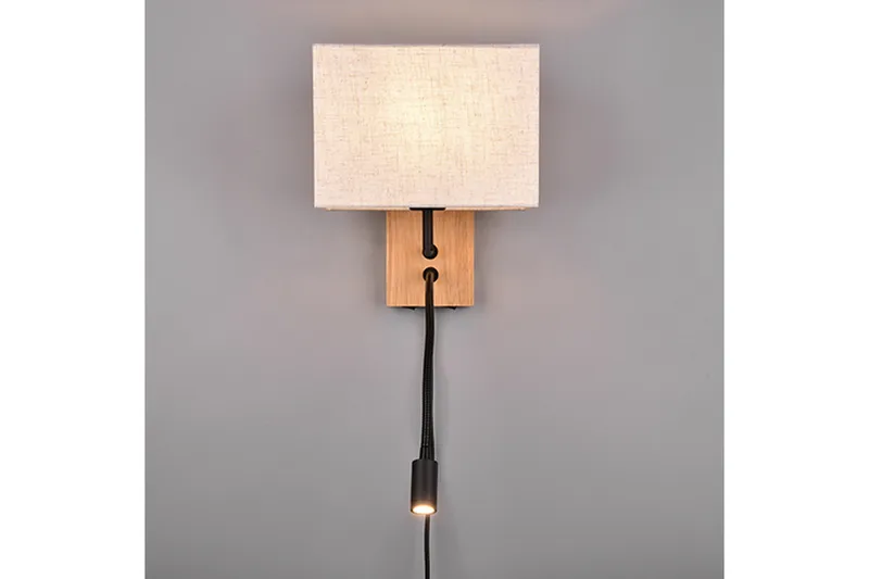 Trio Lighting Nilam Vegglampe med leselampe 25 cm LED + E27 tre - Belysning - Innendørsbelysning & Lamper - Soveromslampe - Sengelamper - Sengelampe vegg