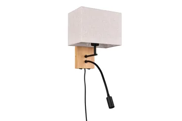 Trio Lighting Nilam Vegglampe med leselampe 25 cm LED + E27 tre - Belysning - Innendørsbelysning & Lamper - Soveromslampe - Sengelamper - Sengelampe vegg