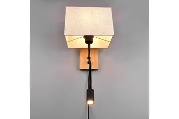 Trio Lighting Nilam Vegglampe med leselampe 25 cm LED + E27 tre - Belysning - Innendørsbelysning & Lamper - Soveromslampe - Sengelamper - Sengelampe vegg