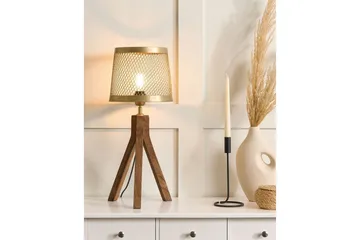 Syrbek Bordlampe 63 cm E27 - Mørkt tre/Messing - Belysning - Innendørsbelysning & Lamper - Soveromslampe - Sengelamper - Nattbordslampe stående