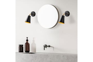 Vegg lampe Avraen Svart / Gull - Svart / Gull - Belysning - Innendørsbelysning & Lamper - Soveromslampe - Sengelamper - Sengelampe vegg