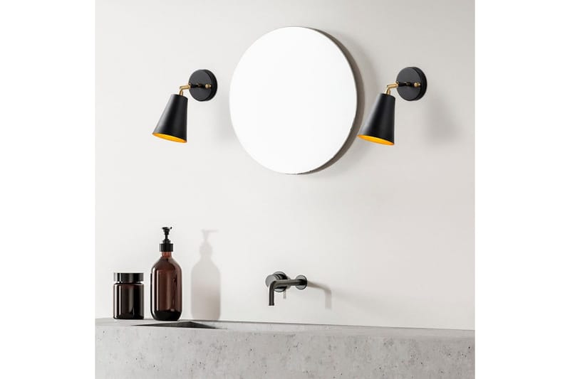 Vegg lampe Avraen Svart / Gull - Svart / Gull - Belysning - Innendørsbelysning & Lamper - Soveromslampe - Sengelamper - Sengelampe vegg